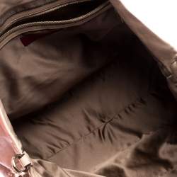 Pre Owned Valentino Beige Leather Sequin Beaded Applique Tote