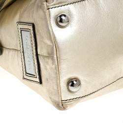 Pre Owned Valentino Metallic Gold Leather Petale Rose Satchel