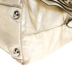 Pre Owned Valentino Metallic Gold Leather Petale Rose Satchel