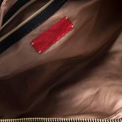 Pre Owned Valentino Black Leather Crystal Catch Satchel