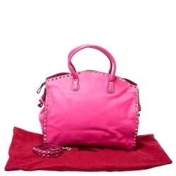 Pre Owned Valentino Pink Rockstud Leather Satchel