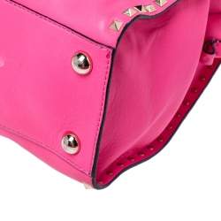 Pre Owned Valentino Pink Rockstud Leather Satchel
