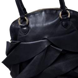 Pre Owned Valentino Black Leather Petale Dome Satchel