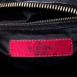 Pre Owned Valentino Black Leather Petale Dome Satchel