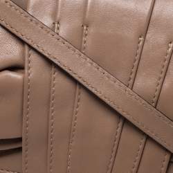 Pre Owned Valentino Nude Leather Bow Flap Clutch