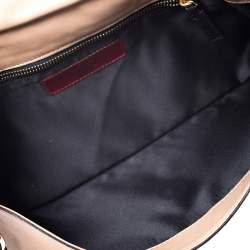 Pre Owned Valentino Nude Leather Bow Flap Clutch