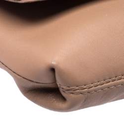 Pre Owned Valentino Nude Leather Bow Flap Clutch