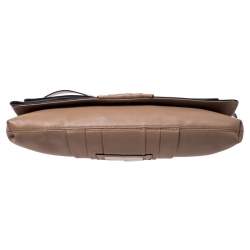 Pre Owned Valentino Nude Leather Bow Flap Clutch