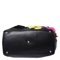 Pre Owned Valentino Multicolor Leather Flower Applique Tote