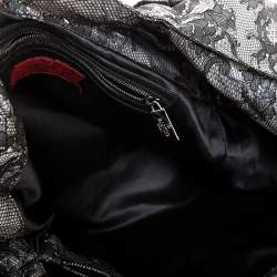 Pre Owned Valentino Black/Beige Lace Large Nuage Bow Hobo