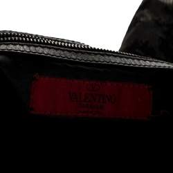 Pre Owned Valentino Black/Beige Lace Large Nuage Bow Hobo