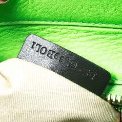 Pre Owned Valentino Neon Green Leather Rockstud Trapeze Tote