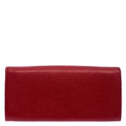 Pre Owned Valentino Red Leather Continental Wallet