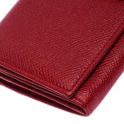 Pre Owned Valentino Red Leather Continental Wallet