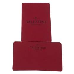 Pre Owned Valentino Red Leather Continental Wallet