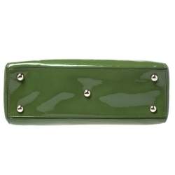 Pre Owned Valentino Green Patent Leather Top Handle Bag