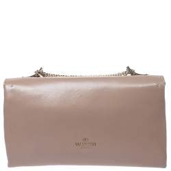 Pre Owned Valentino Beige Leather Medium Va Va Voom Chain Shoulder Bag