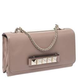 Pre Owned Valentino Beige Leather Medium Va Va Voom Chain Shoulder Bag