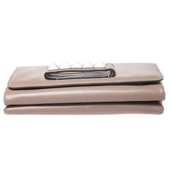 Pre Owned Valentino Beige Leather Medium Va Va Voom Chain Shoulder Bag