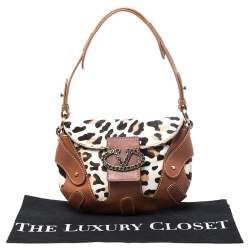 Pre Owned Valentino Brown Pony Hair and Leather Small Vintage Baguette