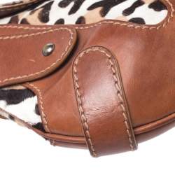 Pre Owned Valentino Brown Pony Hair and Leather Small Vintage Baguette