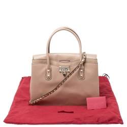 Pre Owned Valentino Beige Leather Rockstud Tote