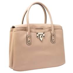 Pre Owned Valentino Beige Leather Rockstud Tote