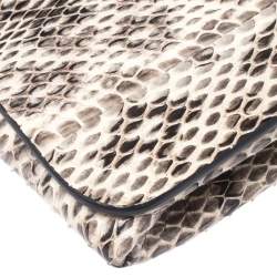 Pre Owned Valentino Brown Python Rockstud Clutch