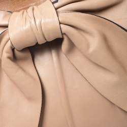 Pre Owned Valentino Beige/Brown Leather Aphrodite Bow Bag