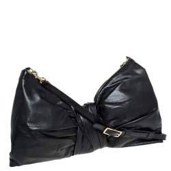 Pre Owned Valentino Black Leather Noeud d'Amour Shoulder Bag