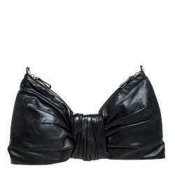 Pre Owned Valentino Black Leather Noeud d'Amour Shoulder Bag