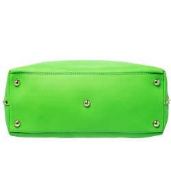 Pre Owned Valentino Neon Green Leather Rockstud Tote