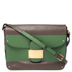 Pre Owned  Valentino Tri Color Leather Rivet Shoulder Bag 