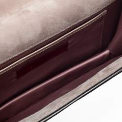 Pre Owned Valentino Beige Patent Leather Flap Shoulder Bag