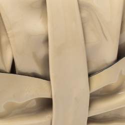 Pre Owned Valentino Beige Patent Leather Flap Shoulder Bag