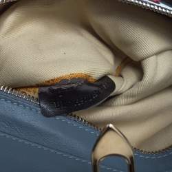 Pre Owned Valentino Blueish Grey Leather Medium Rockstud Tote