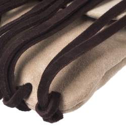 Pre Owned Valentino Beige Suede Fringe Shoulder Bag