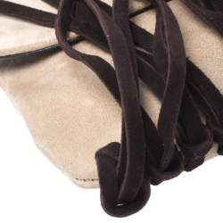 Pre Owned Valentino Beige Suede Fringe Shoulder Bag