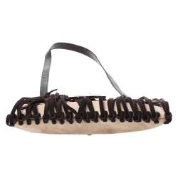 Pre Owned Valentino Beige Suede Fringe Shoulder Bag