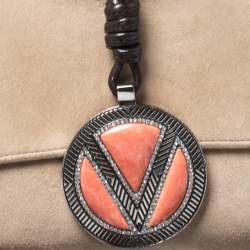 Pre Owned Valentino Beige Suede Fringe Shoulder Bag