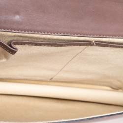 Pre Owned Valentino Dark Beige Leather Bow Top Handle Bag