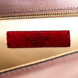 Pre Owned Valentino Dark Beige Leather Bow Top Handle Bag