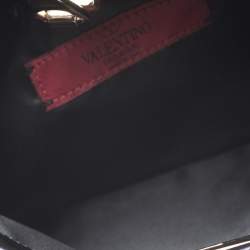 Pre Owned Valentino Black Leather Rockstud Wristlet Clutch