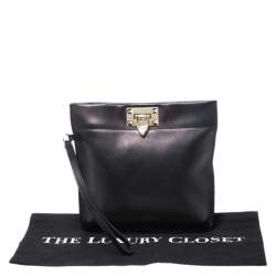 Pre Owned Valentino Black Leather Rockstud Wristlet Clutch