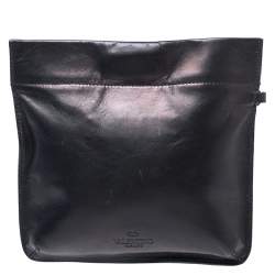 Pre Owned Valentino Black Leather Rockstud Wristlet Clutch