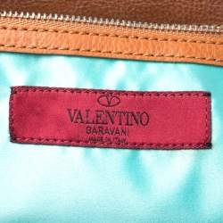Pre Owned Valentino Multicolor Floral Print Canvas Frame Satchel