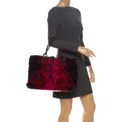 Pre Owned Valentino Multicolor Satin and Patent Leather Petale Rose Tote