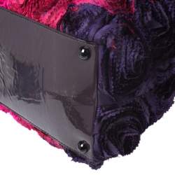 Pre Owned Valentino Multicolor Satin and Patent Leather Petale Rose Tote