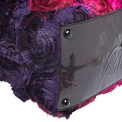 Pre Owned Valentino Multicolor Satin and Patent Leather Petale Rose Tote