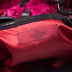 Pre Owned Valentino Multicolor Satin and Patent Leather Petale Rose Tote